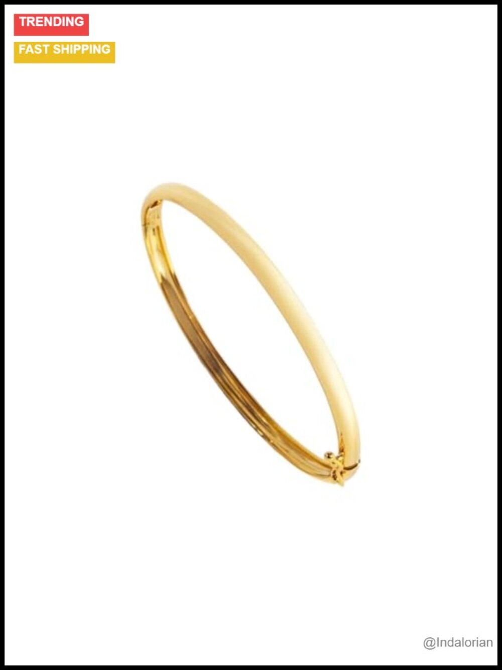 14K Gold Plated Bangle Bracelet Minimalist Stackable Layering